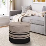 Extra Large Woven Basket with Lid, 18" X 14" Wicker Blanket Storage Basket Livin... - Image 5