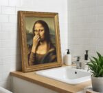 Gold Framed Luxury Bathroom Wall Art Mona Lisa Poster Aesthetic Picture Canvas P... - Image 3