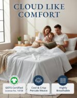 LANE LINEN 100% Organic Cotton King Size Sheets Set, Soft & Comfy All Season Bre... - Image 3