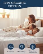LANE LINEN 100% Organic Cotton King Size Sheets Set, Soft & Comfy All Season Bre... - Image 6