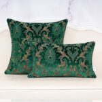 Alerfa Boho Green Floral Throw Pillow Cover 18x18 Inch Cut Velvet Sqaure Luxury ... - Image 4
