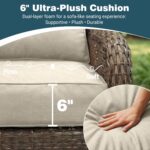 Luxury Patio Conversation Set, 12-Piece Ergonomic High Back Wicker Sofa&Swivel C... - Image 4