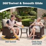 Luxury Patio Conversation Set, 12-Piece Ergonomic High Back Wicker Sofa&Swivel C... - Image 5