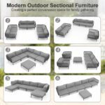 6-Piece Patio Furniture Set, 31" Oversized Outdoor Sectional Sofa with Olefin Wo... - Image 4