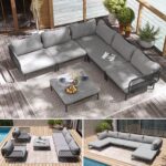 6-Piece Patio Furniture Set, 31" Oversized Outdoor Sectional Sofa with Olefin Wo... - Image 6