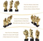 aboxoo 3 Pcs Thinker Statue, Silence is Gold Abstract Art Figurine, See No Evil ... - Image 4