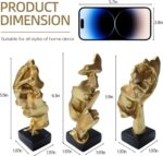 aboxoo 3 Pcs Thinker Statue, Silence is Gold Abstract Art Figurine, See No Evil ... - Image 6