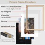11x14 Picture Frame Set of 4, Matted Brass Simple Modern Brushed Thin Aluminum M... - Image 6