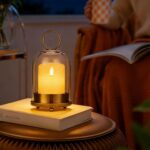 Brass Glass Candle Holders Set of 2 (5"x11" & 4.5"x7.6"), Metal Candle Holder wi... - Image 5