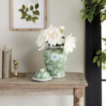 Napa Home & Garden 14" Imperial Lotus Green & White Lidded Premium Luxury Decora... - Image 4