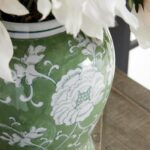 Napa Home & Garden 14" Imperial Lotus Green & White Lidded Premium Luxury Decora... - Image 5
