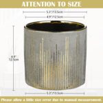 Small Ceramic Pot for Indoor Plants, 5.3 inch Plant Pot with Drainage Hole Decor... - Image 3
