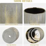 Small Ceramic Pot for Indoor Plants, 5.3 inch Plant Pot with Drainage Hole Decor... - Image 4