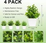 4 Pack Small Fake Plants Mini Artificial Plants Potted Desk Plant for Table Desk... - Image 3