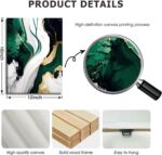 AUUAUU 3 Pcs Green Black Gold Abstract Wall Art Modern Marble Fluid Art Canvas P... - Image 7