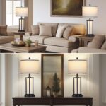 27" Tall Vintage Table Lamp Set of 2 with USB C+A & Outlet,Black Industrial End ... - Image 8