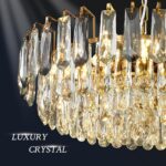 23.6" Modern Crystal Chandelier Gold 3-Tier Luxury Pendant Light Gold Plated Cei... - Image 3
