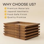 PANDAWOOD Wood Serving Tray - Large Acacia Wooden Tray for Coffee Table Ottoman ... - Image 3