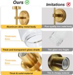 Hardwired Gold Wall Sconces Set of 2, Modern Bathroom Sconces Wall Lighting Vani... - Image 5