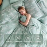 MUXHOMO Duvet Cover King Size, Reversible Floral Green Duvet Cover Set with Zipp... - Image 3
