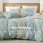 MUXHOMO Duvet Cover King Size, Reversible Floral Green Duvet Cover Set with Zipp... - Image 4