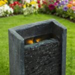 Outdoor Water Fountain, 40 Inch Modern Floor Standing Cascading Waterfall with C... - Image 4