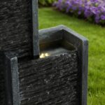 Outdoor Water Fountain, 40 Inch Modern Floor Standing Cascading Waterfall with C... - Image 5