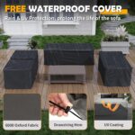 Amopatio Aluminum Patio Furniture Set, 8 Pieces Modern Metal Outdoor Furniture, ... - Image 6