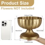 Retro Gold Vases for Centerpieces Set of 2 Brass Metal Vases for Flowers Decorat... - Image 7