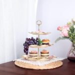 fanquare 3-Tier Floral Royal Cupcake Stand, Vintage Fruit Plate with Gold Trim, ... - Image 7