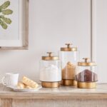 Generic Modern Luxury Gold Glass Canister - Medium Size - Rectangular - Flip Top... - Image 3