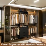 Aheaplus Closet System With 3 Wooden Drawers, Walk-in Wardrobe Organizer, Clothe... - Image 3