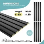 OUZUGIE WPC Acoustic Slat Wall Paneling, 8-Pack 114 x 6 Inches 3D Wall Panels fo... - Image 4