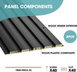 OUZUGIE WPC Acoustic Slat Wall Paneling, 8-Pack 114 x 6 Inches 3D Wall Panels fo... - Image 5