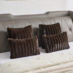 FUTEI Pack of 2 Faux Mink Fur Throw Pillow Covers 20x20 Inch Soft Fluffy Dyeing ... - Image 7