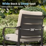 PHI VILLA 5 Piece Metal Patio Furniture Set with 5.75" Cushion, Modern Outdoor F... - Image 6