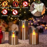 wemarry Flameless Candles 4" 5" 6" Acrylic Glass Pillars 3" Diameter Battery Ope... - Image 3