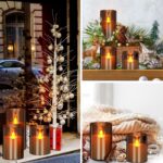 wemarry Flameless Candles 4" 5" 6" Acrylic Glass Pillars 3" Diameter Battery Ope... - Image 5