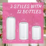 12PCS Bud Vases Set, Glass Vases for Flowers, Modern Cylinder Ribbed Vases for W... - Image 3