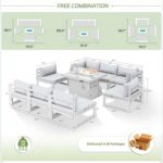 RADIATA 9 Piece Luxury Aluminum Outdoor Sectional Sofa with Fire Pit Table, Extr... - Image 5