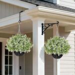 2PCS Artificial Boxwood Plants with Hanging Basket - Fake Aglaia Odorata Hanging... - Image 3