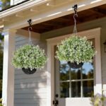 2PCS Artificial Boxwood Plants with Hanging Basket - Fake Aglaia Odorata Hanging... - Image 4