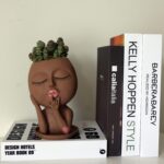 Dolkgy Face Flower Pots Head Planter, Cute Resin Planters for Indoor Outdoor Pla... - Image 3