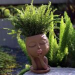 Dolkgy Face Flower Pots Head Planter, Cute Resin Planters for Indoor Outdoor Pla... - Image 4