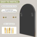 XRAMFY 20"x30" Black Arched Bathroom Mirror - Wall Mirror for Bathroom, Metal Fr... - Image 4