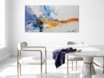 Ardemy Large Abstract Wall Art 40"x20" - Textured Canvas Painting in Blue Purple... - Image 6