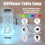BGFHome 2 Pack Crystal Table Lamp 16 RGB Color Changing Rose Diamond Touch Light... - Image 4
