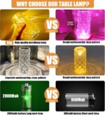 BGFHome 2 Pack Crystal Table Lamp 16 RGB Color Changing Rose Diamond Touch Light... - Image 7