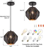 baunoisk Pendant Light Industrial Vintage Pendant Lamp Retro Farmhouse Ceiling H... - Image 7