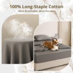 Queen Bed Sheets Set, 4PCS 100% Egyptian Long-Staple Cotton Bedding Sheets with ... - Image 6